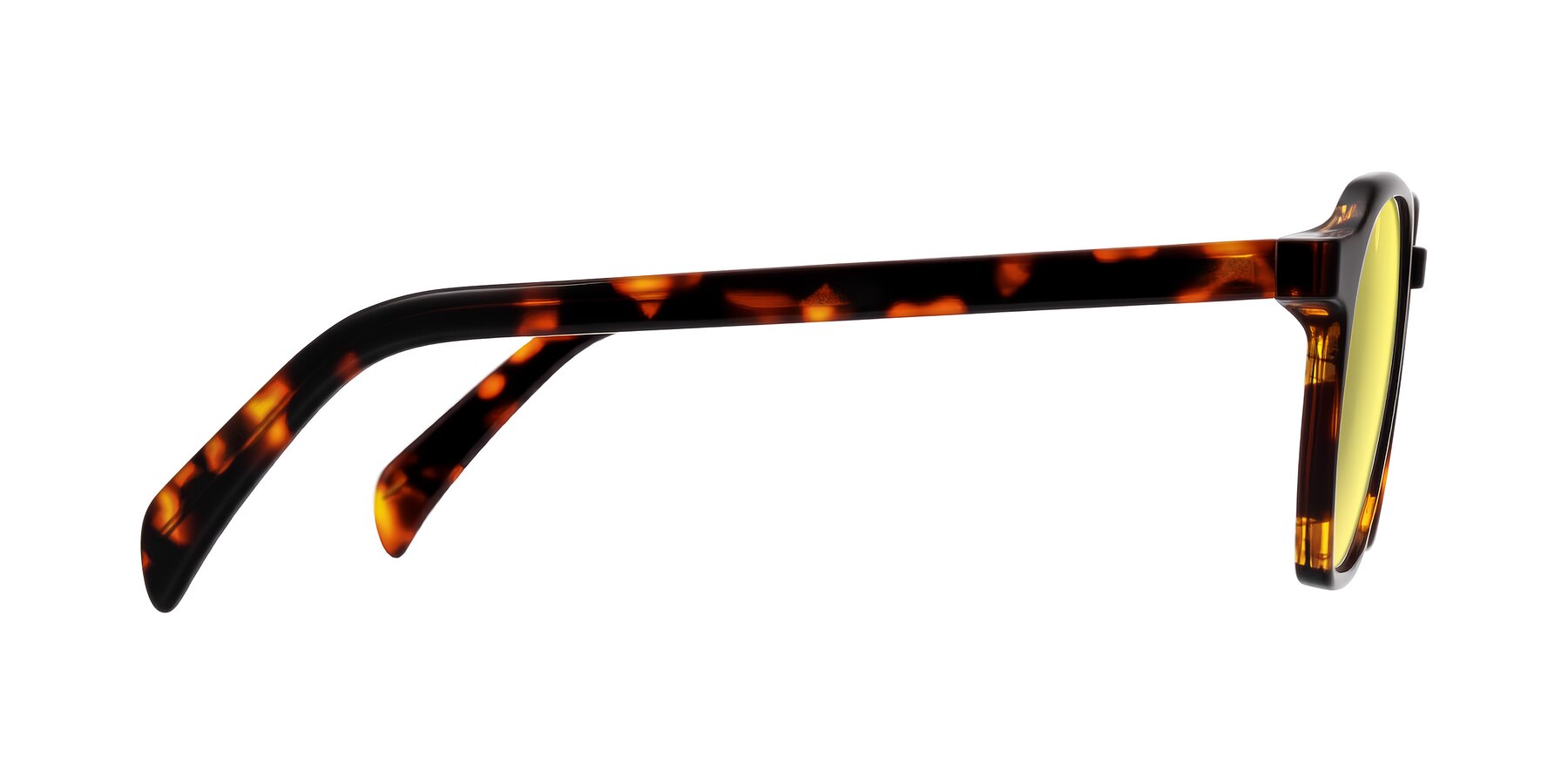 Side of McKown in Tortise with Medium Yellow Tinted Lenses