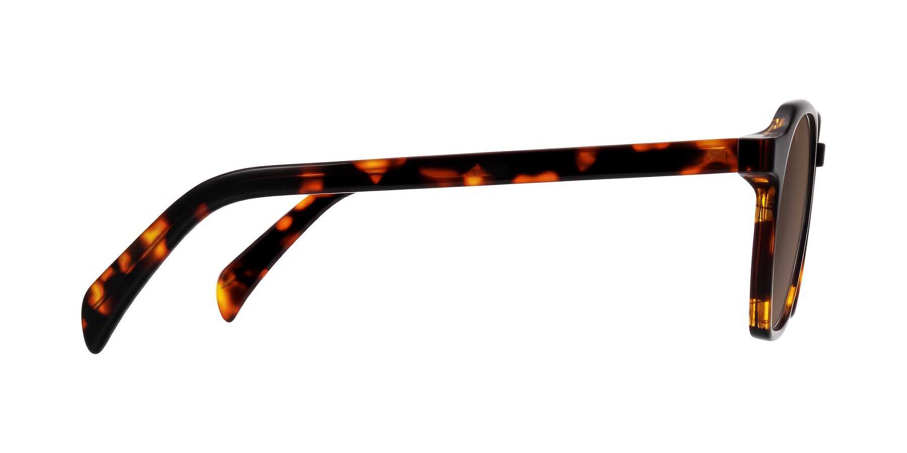 Side of McKown in Tortise with Brown Tinted Lenses