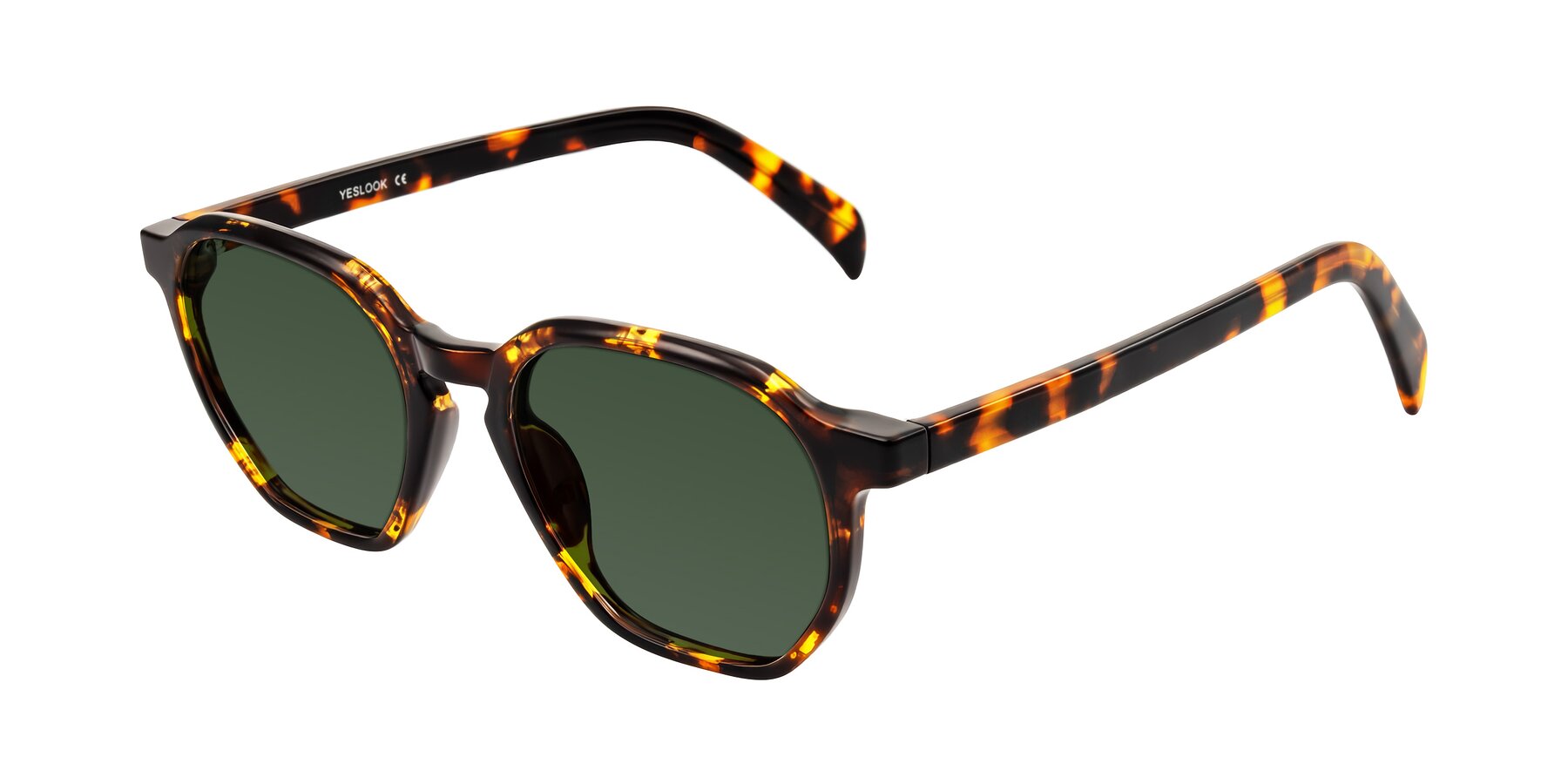 Angle of McKown in Tortise with Green Tinted Lenses