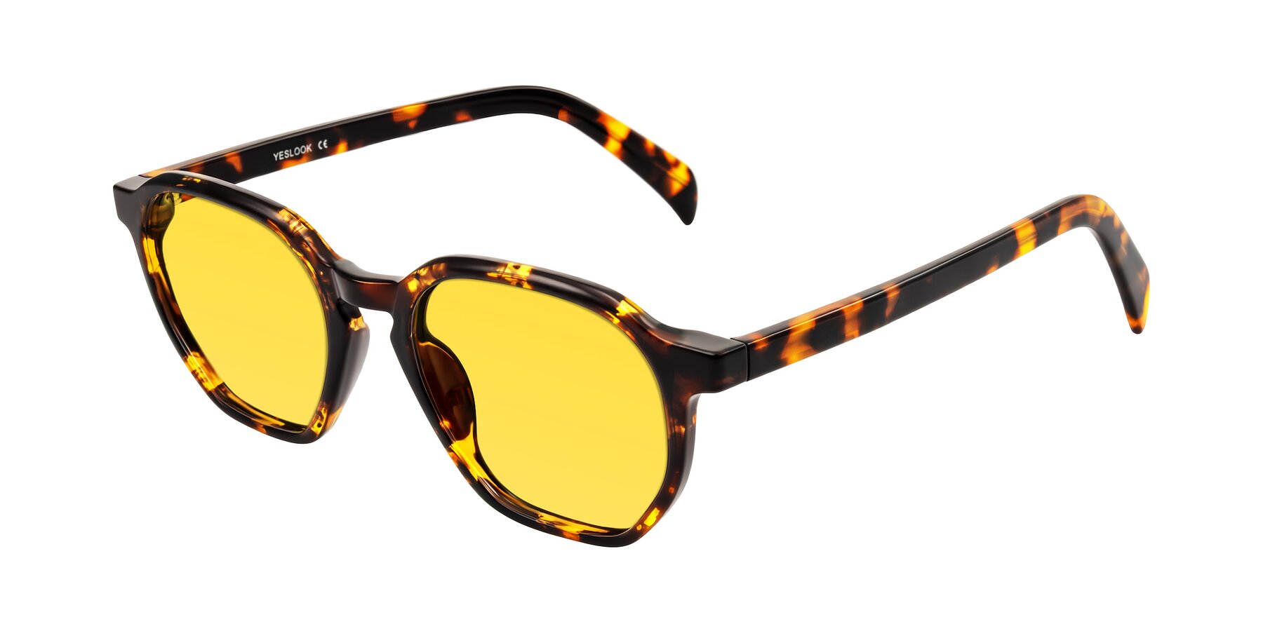 Angle of McKown in Tortise with Yellow Tinted Lenses