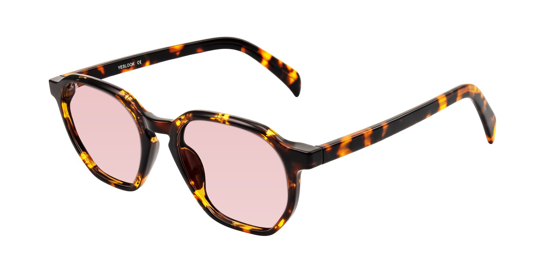 Angle of McKown in Tortise with Light Garnet Tinted Lenses