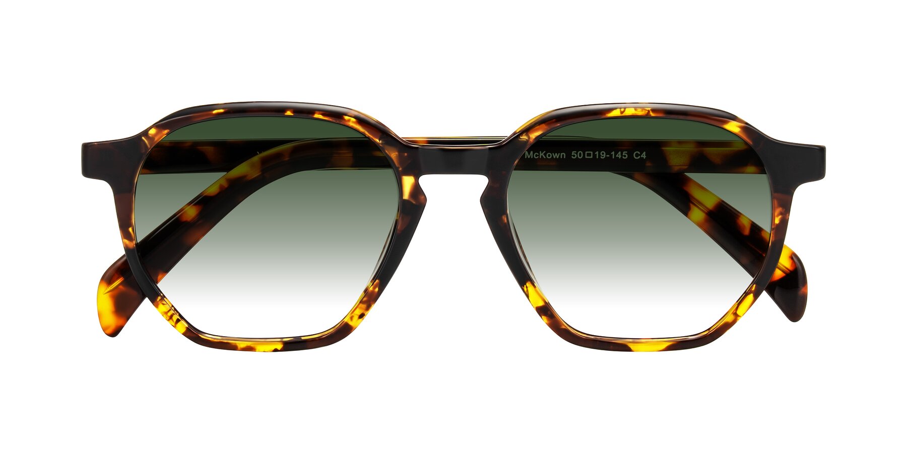 Folded Front of McKown in Tortise with Green Gradient Lenses