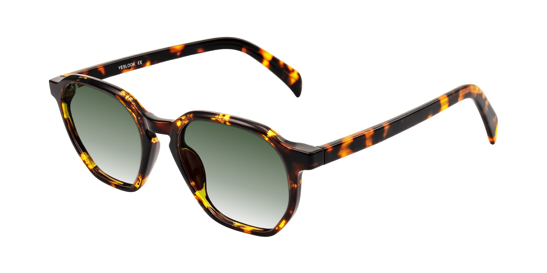 Angle of McKown in Tortise with Green Gradient Lenses