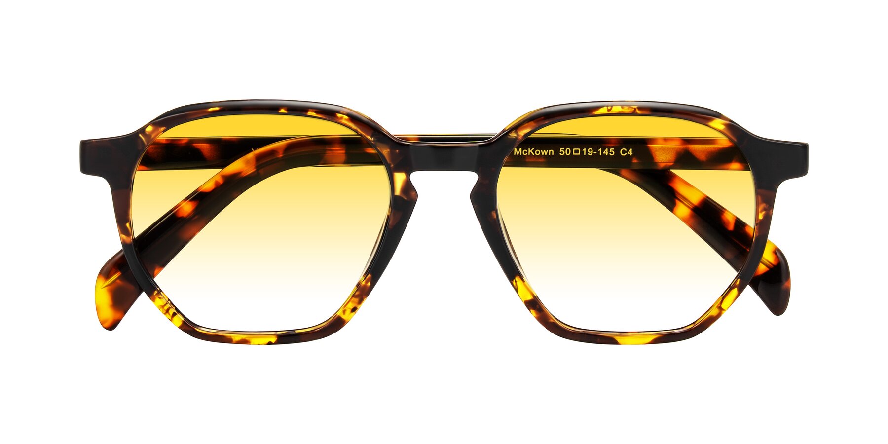 Folded Front of McKown in Tortise with Yellow Gradient Lenses