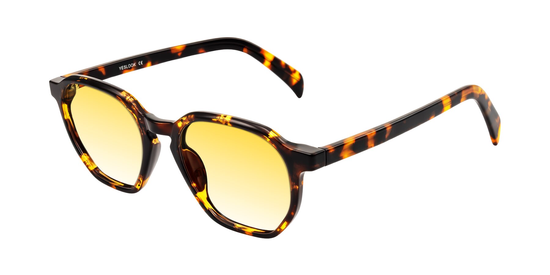 Angle of McKown in Tortise with Yellow Gradient Lenses