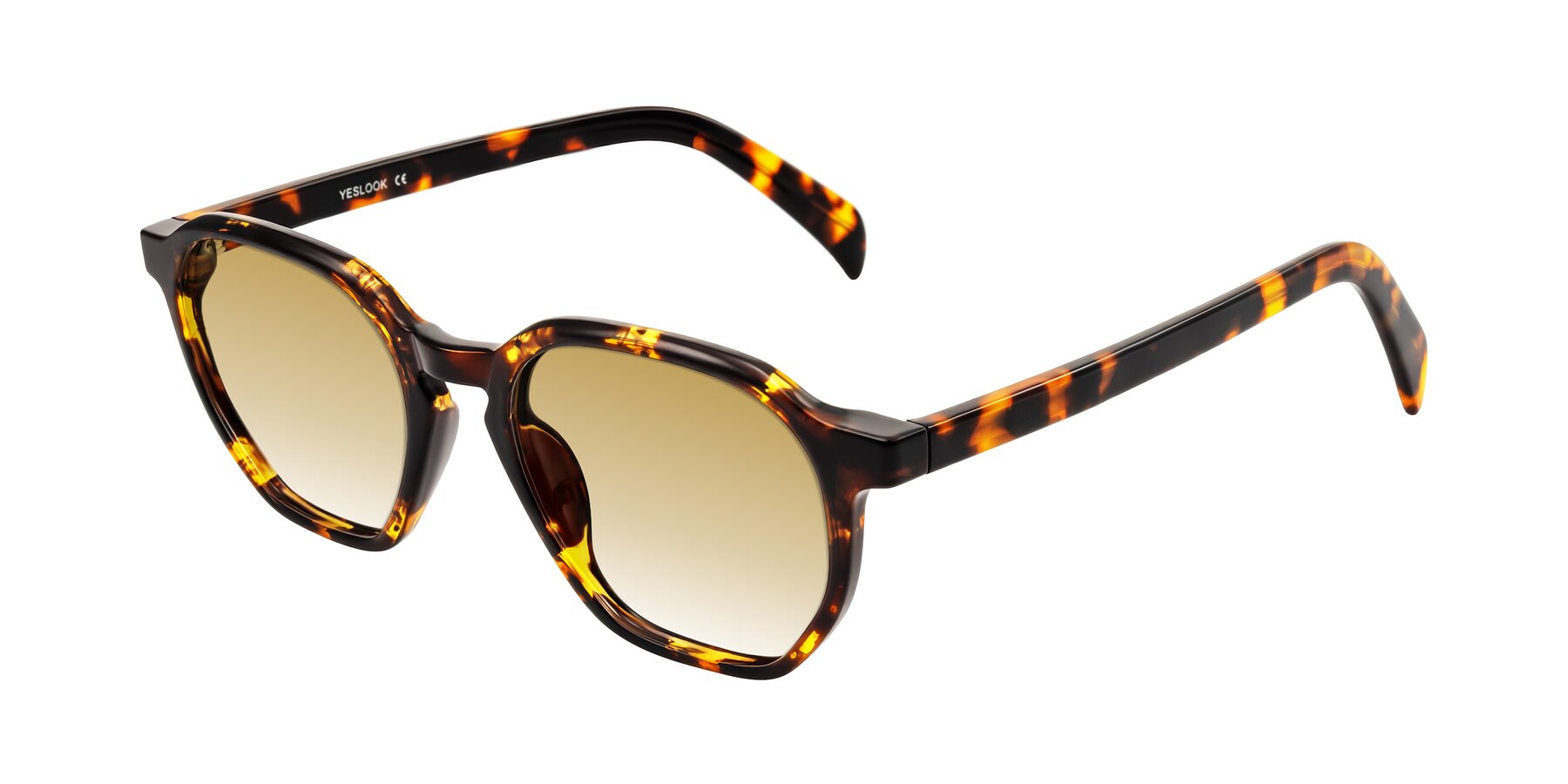 Angle of McKown in Tortise with Champagne Gradient Lenses