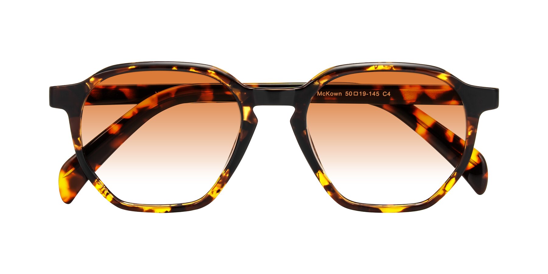 Folded Front of McKown in Tortise with Orange Gradient Lenses