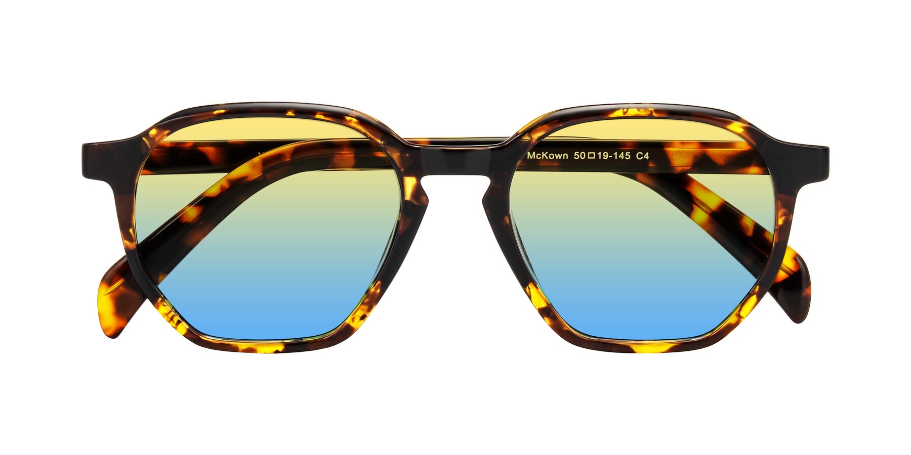 Folded Front of McKown in Tortise with Yellow / Blue Gradient Lenses
