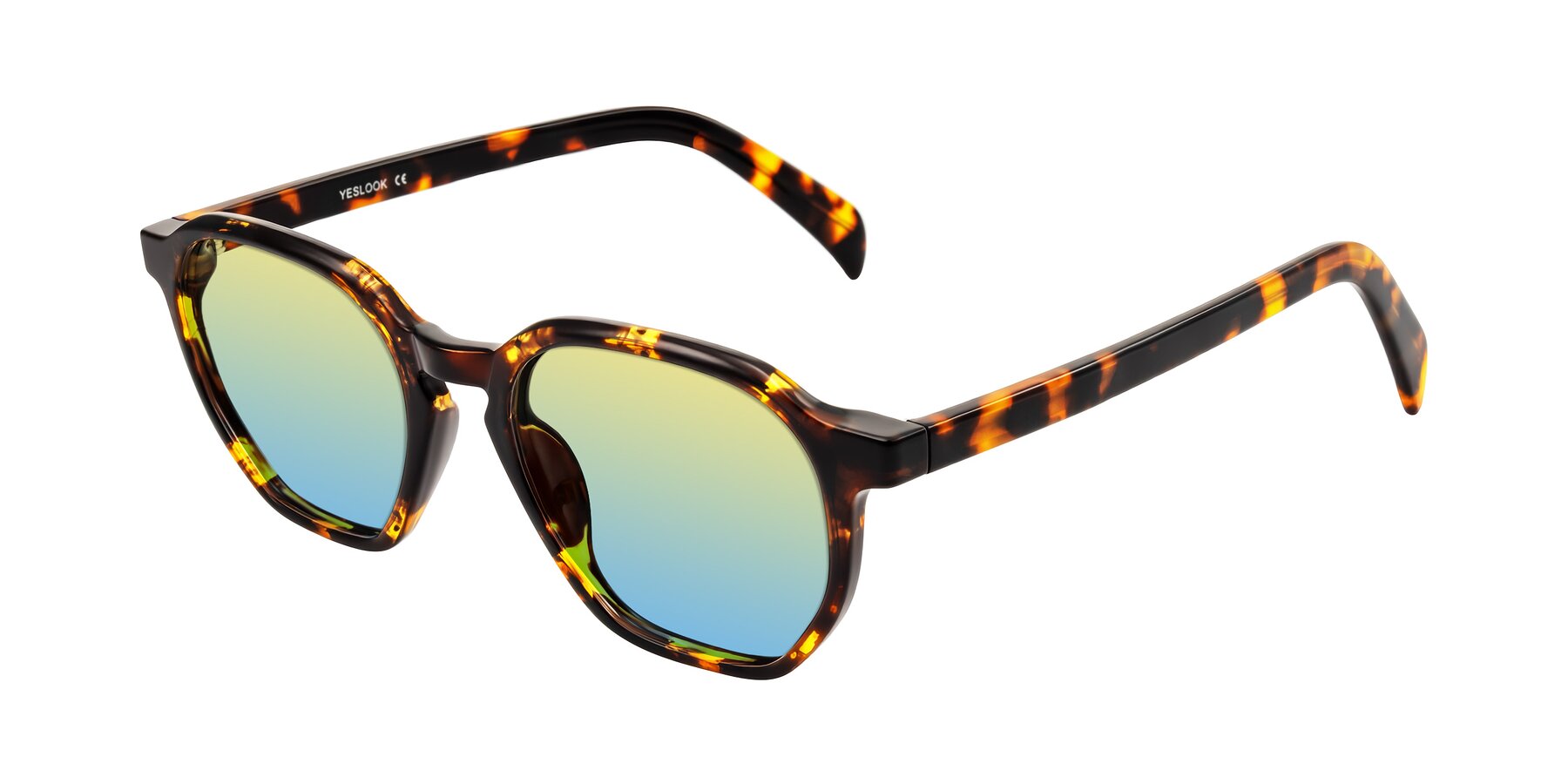 Angle of McKown in Tortise with Yellow / Blue Gradient Lenses