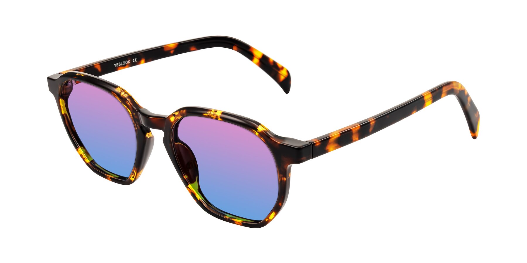 Angle of McKown in Tortise with Pink / Blue Gradient Lenses