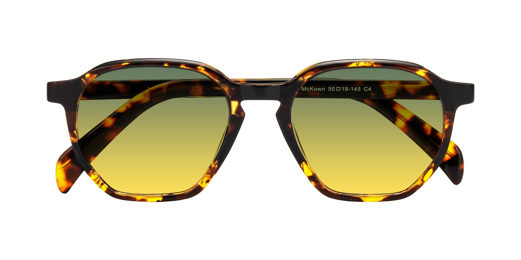 Folded Front of McKown in Tortise with Green / Yellow Gradient Lenses