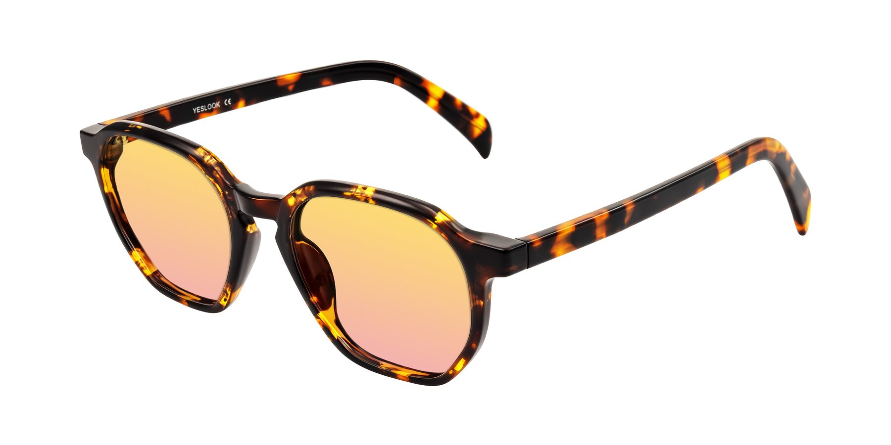 Angle of McKown in Tortise with Yellow / Pink Gradient Lenses
