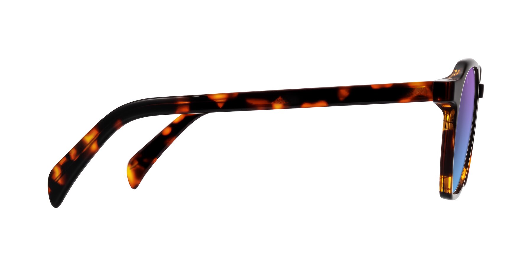 Side of McKown in Tortise with Purple / Blue Gradient Lenses