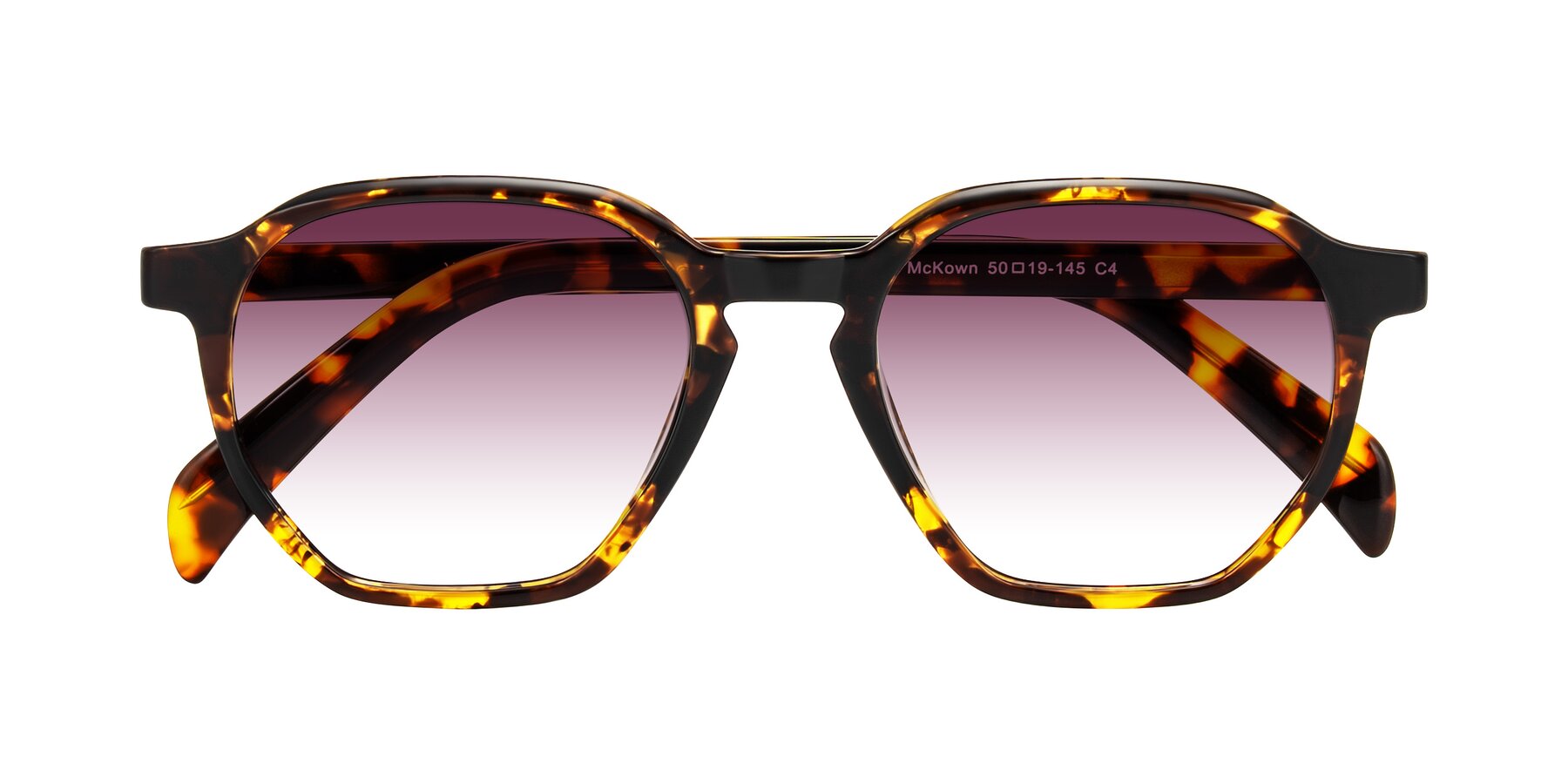 Folded Front of McKown in Tortise with Wine Gradient Lenses
