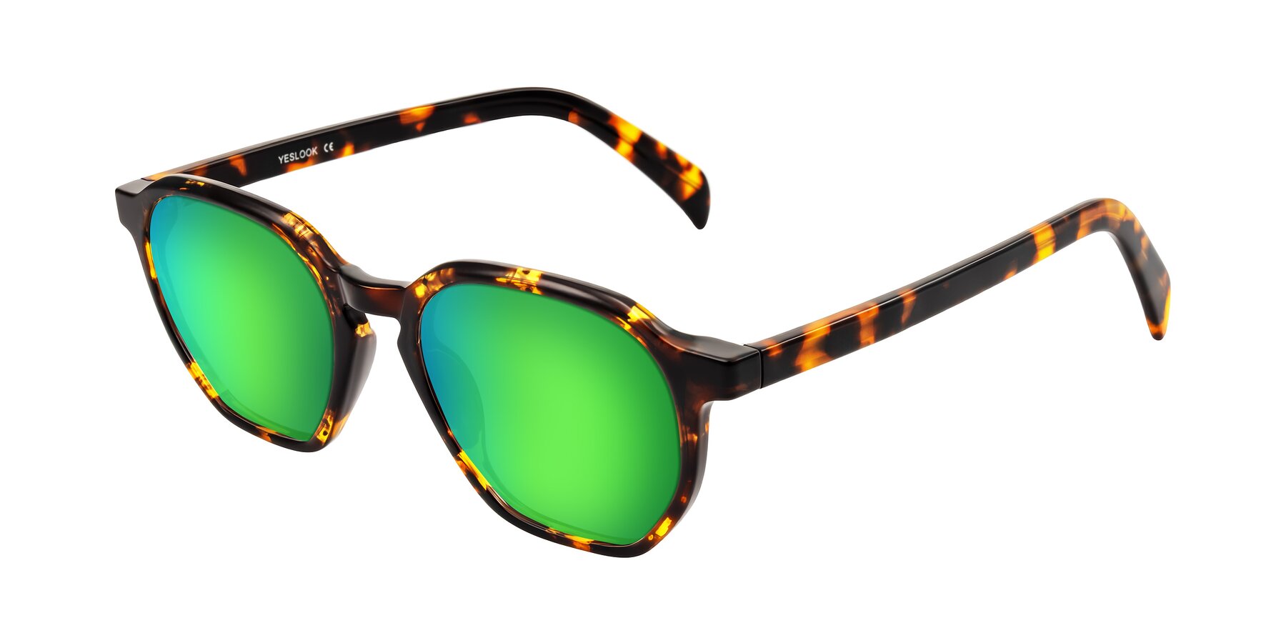 Angle of McKown in Tortise with Green Mirrored Lenses