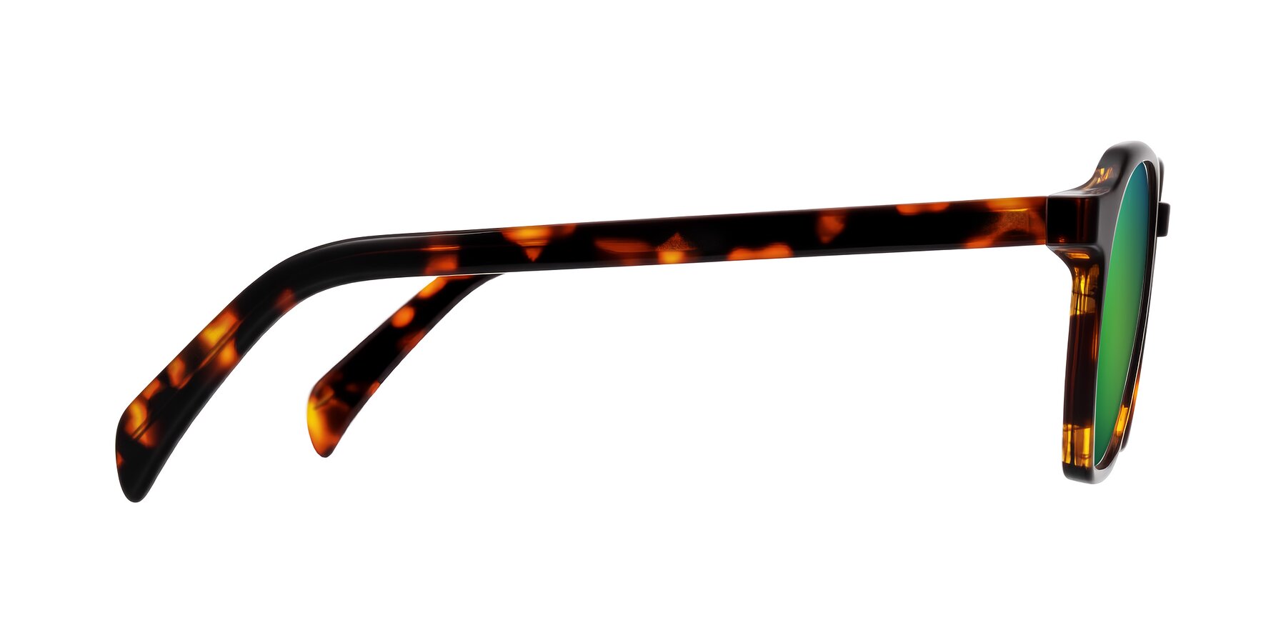 Side of McKown in Tortise with Green Mirrored Lenses