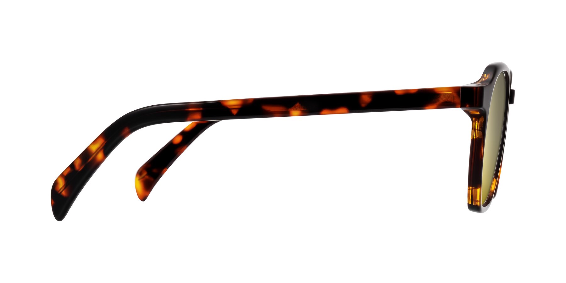 Side of McKown in Tortise with Gold Mirrored Lenses