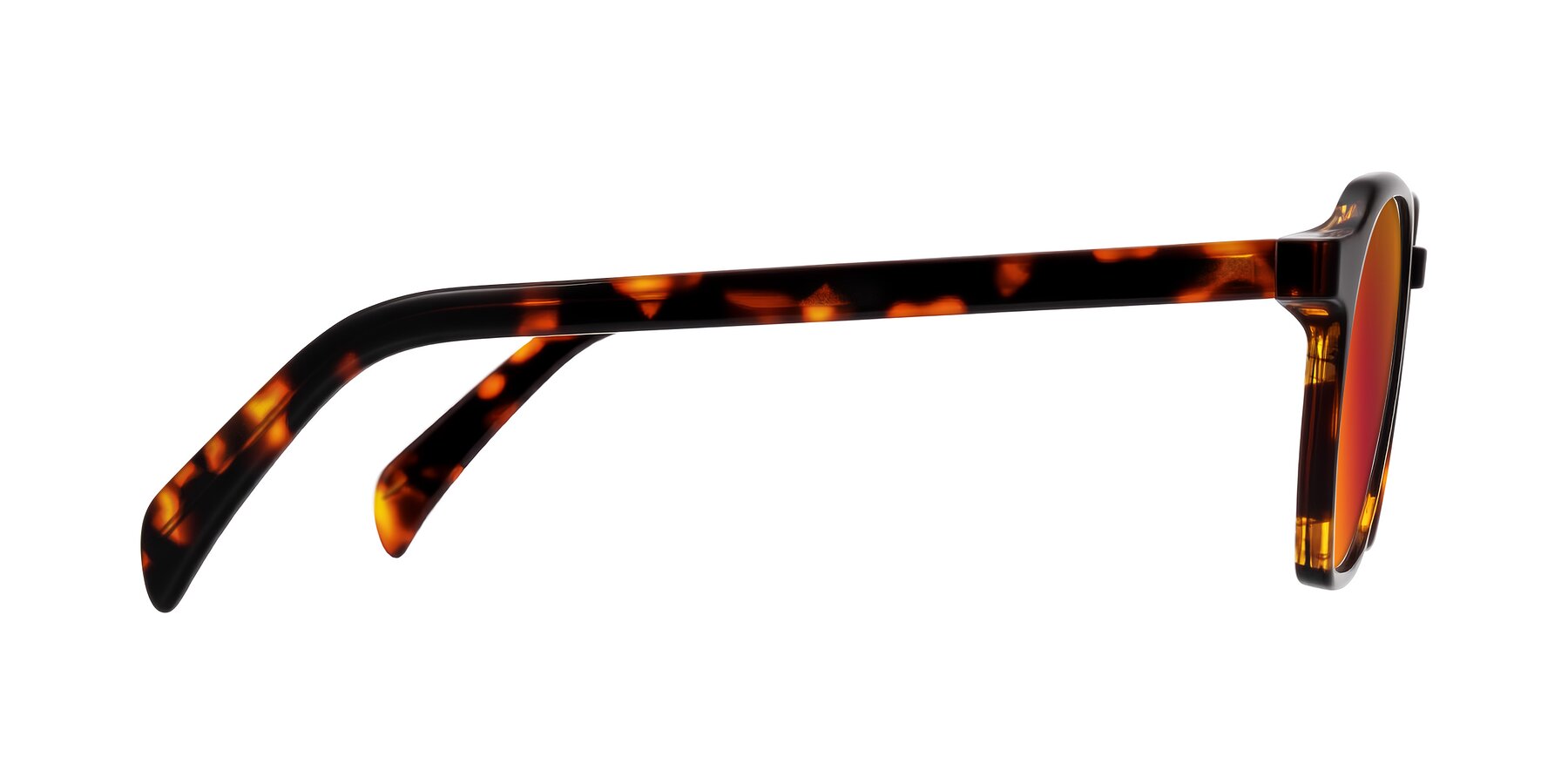 Side of McKown in Tortise with Red Gold Mirrored Lenses