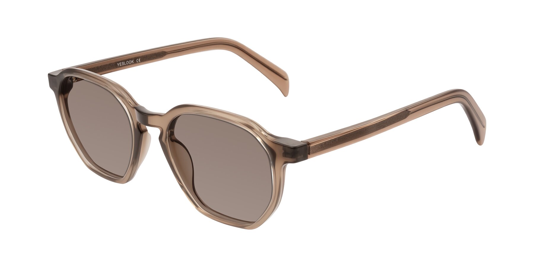 Angle of McKown in Milky Brown with Medium Brown Tinted Lenses
