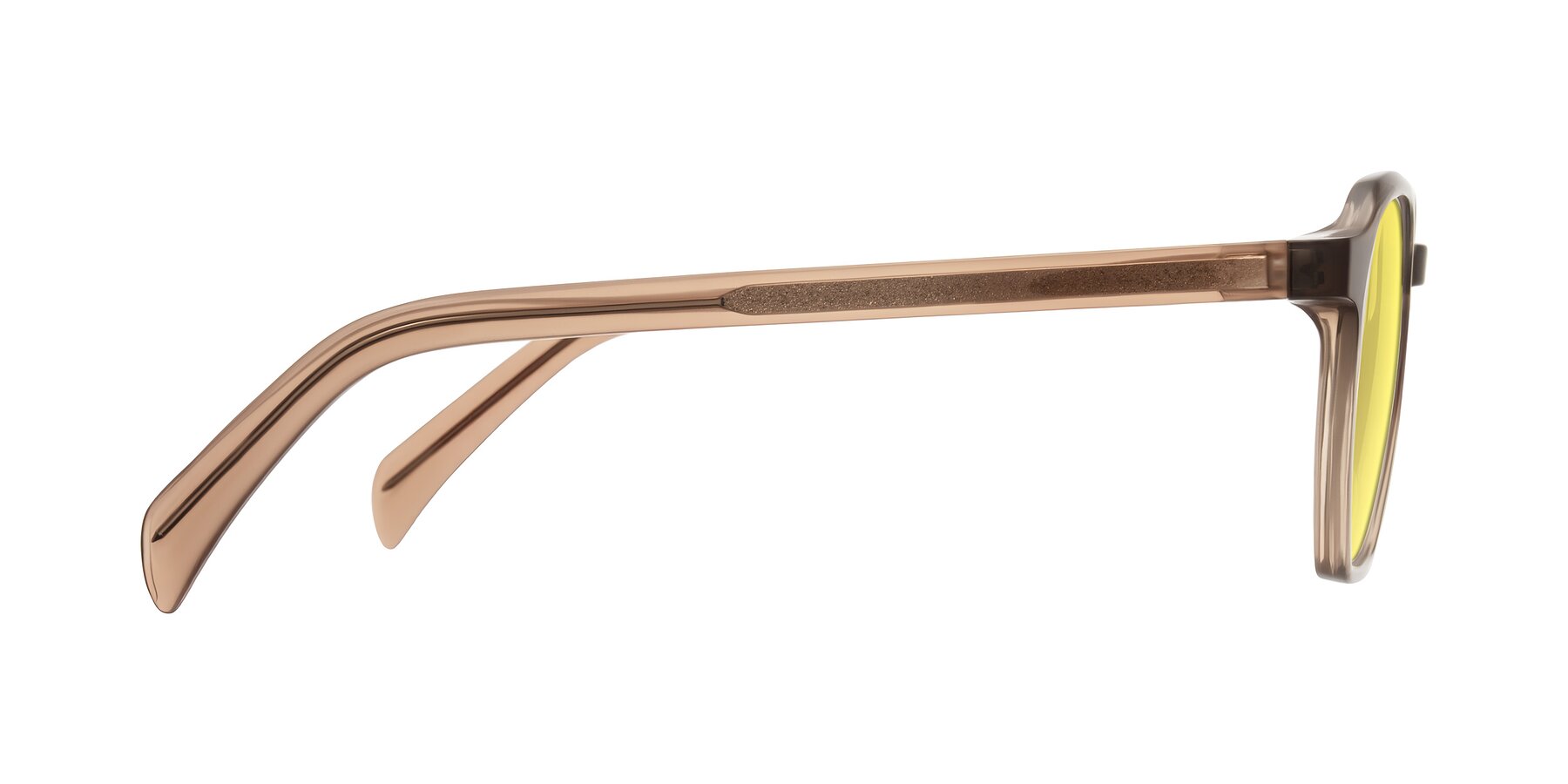 Side of McKown in Milky Brown with Medium Yellow Tinted Lenses