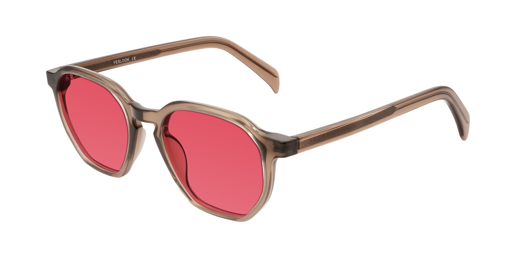 Angle of McKown in Milky Brown with Red Tinted Lenses