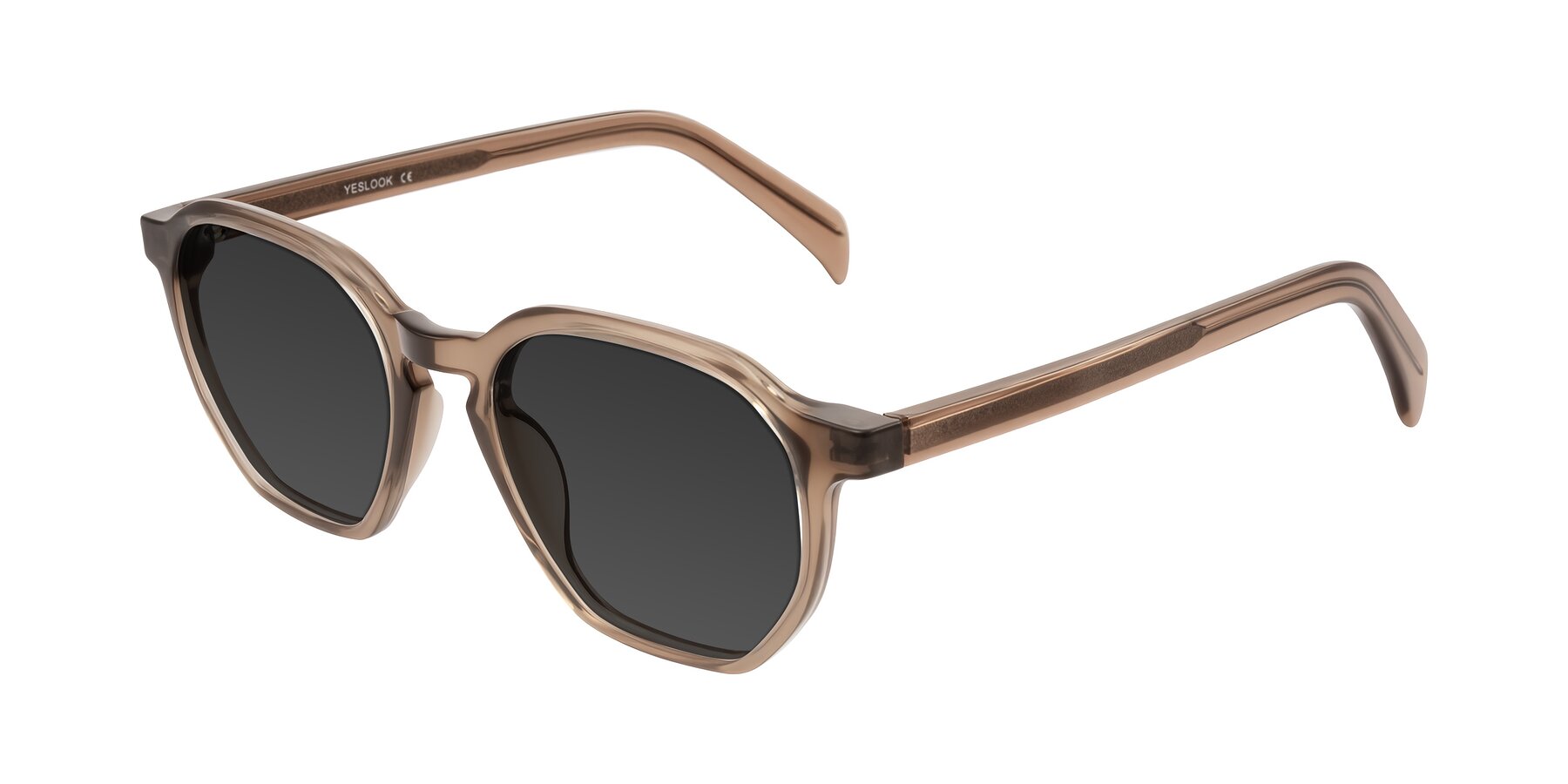Angle of McKown in Milky Brown with Gray Tinted Lenses