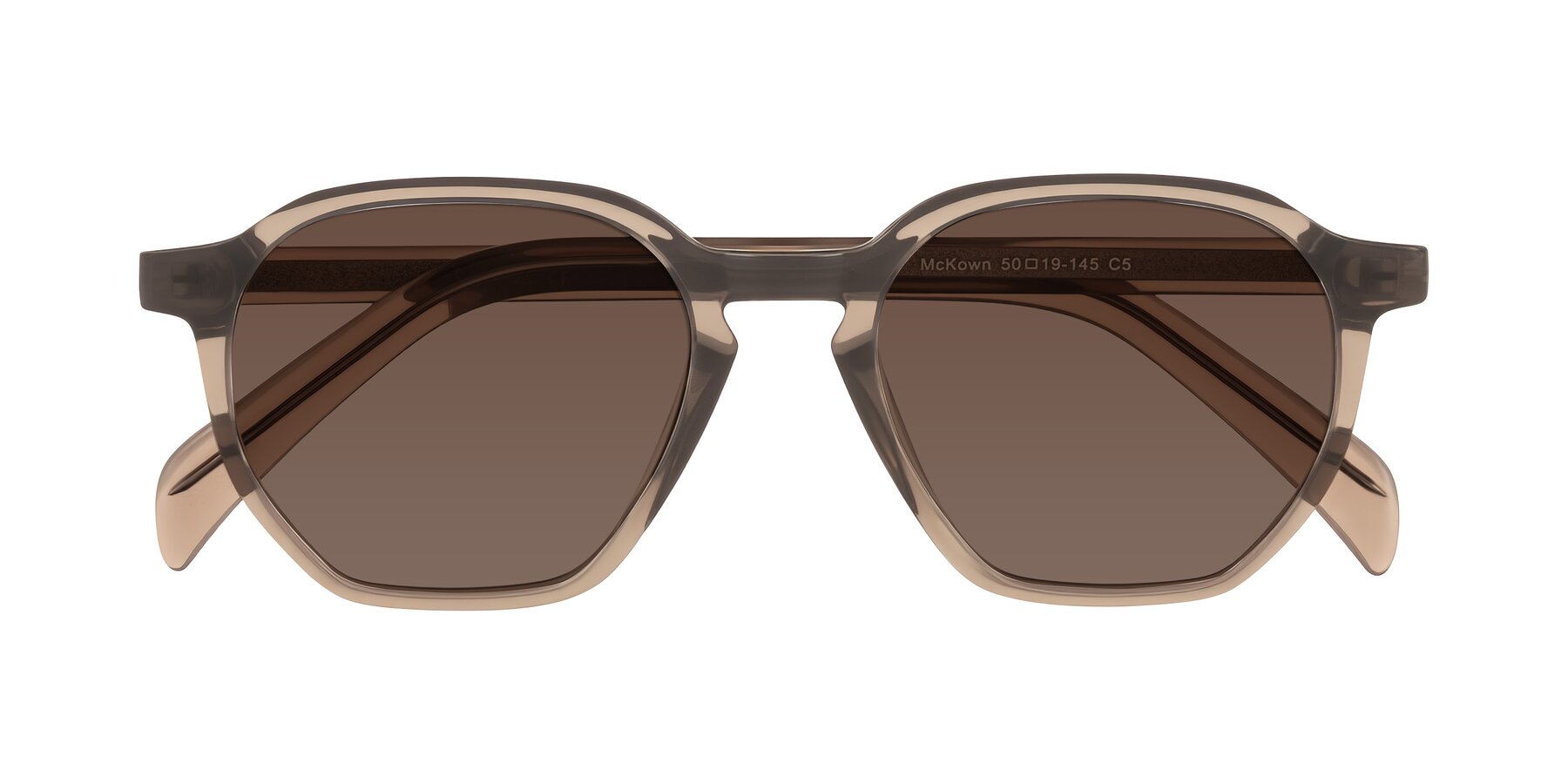 Folded Front of McKown in Milky Brown with Brown Tinted Lenses
