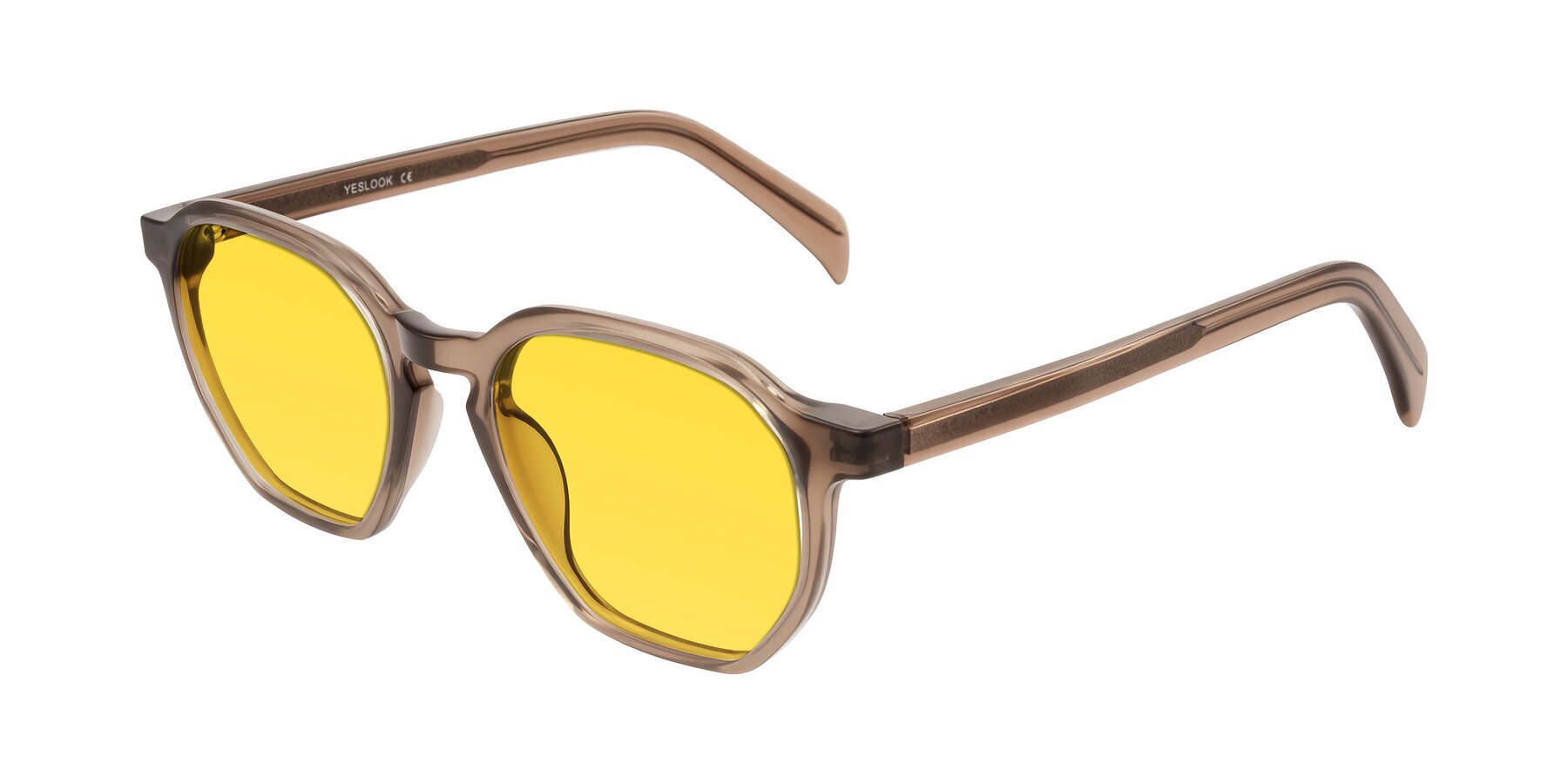 Angle of McKown in Milky Brown with Yellow Tinted Lenses