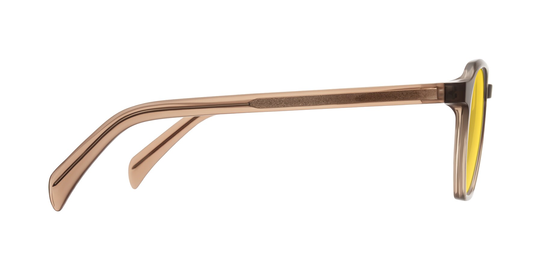 Side of McKown in Milky Brown with Yellow Tinted Lenses