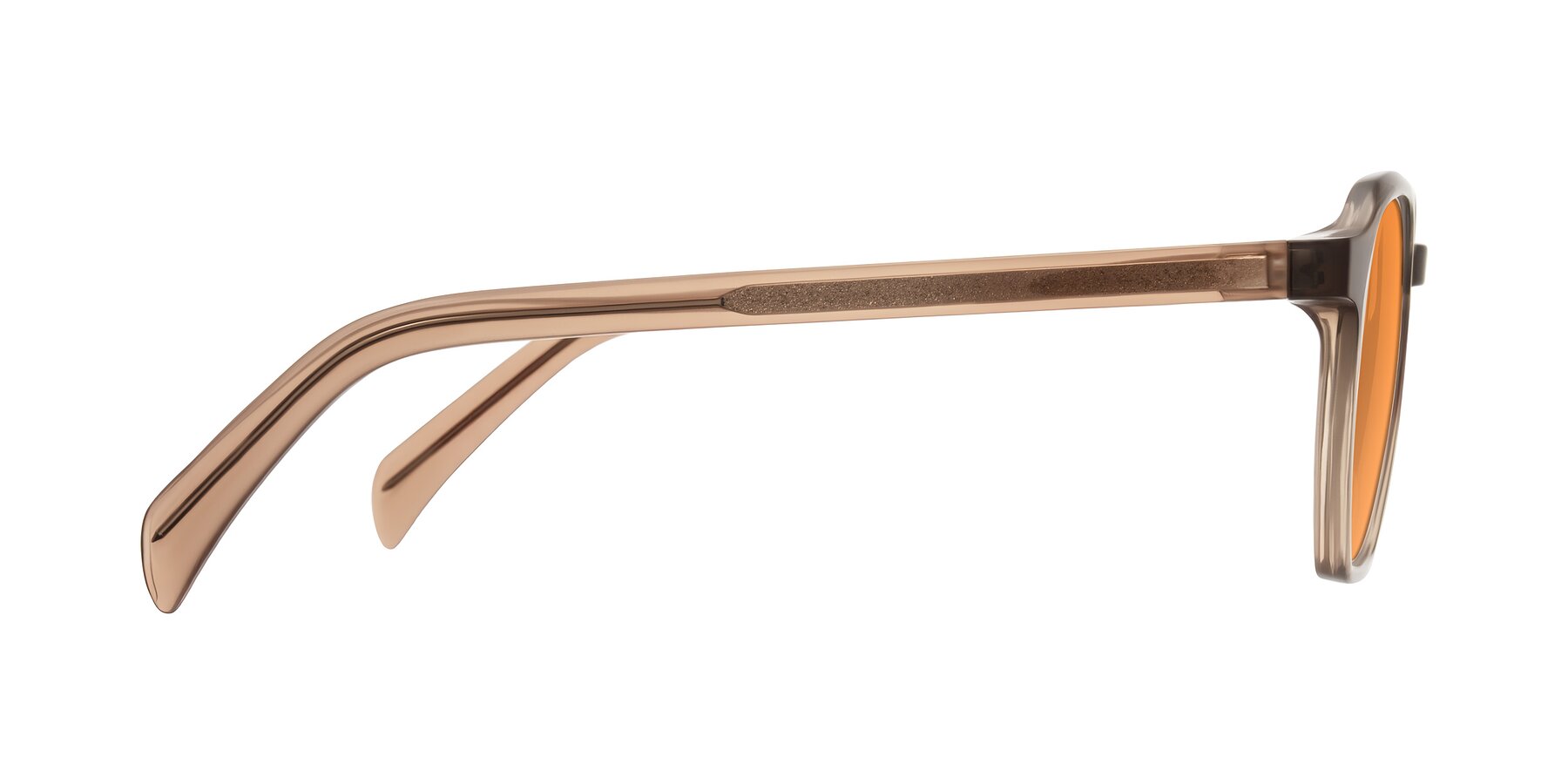 Side of McKown in Milky Brown with Orange Tinted Lenses