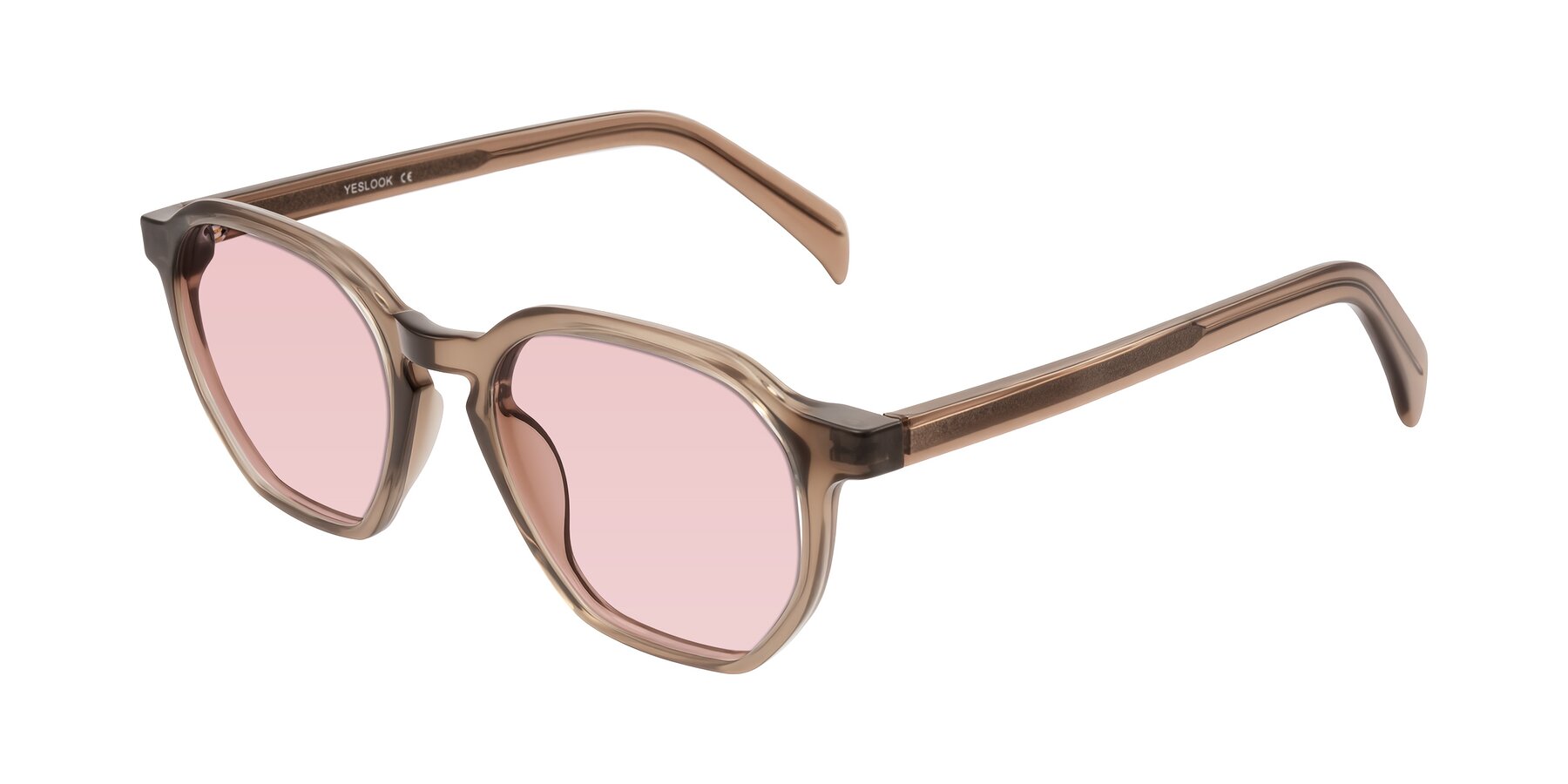 Angle of McKown in Milky Brown with Light Garnet Tinted Lenses