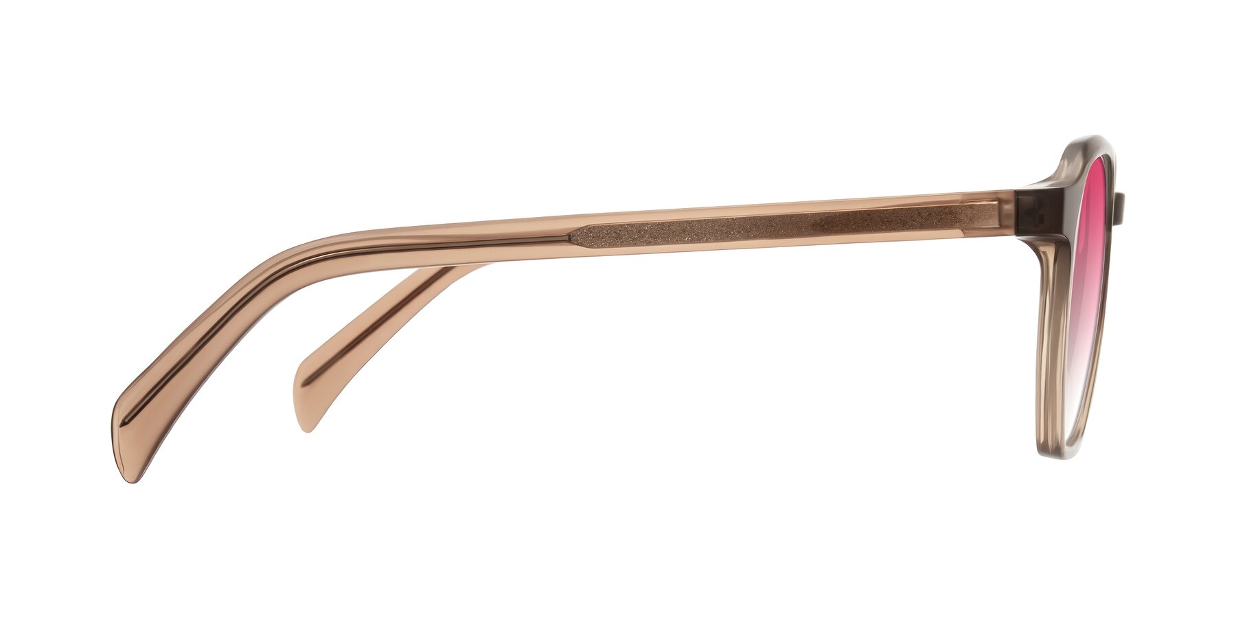 Side of McKown in Milky Brown with Pink Gradient Lenses