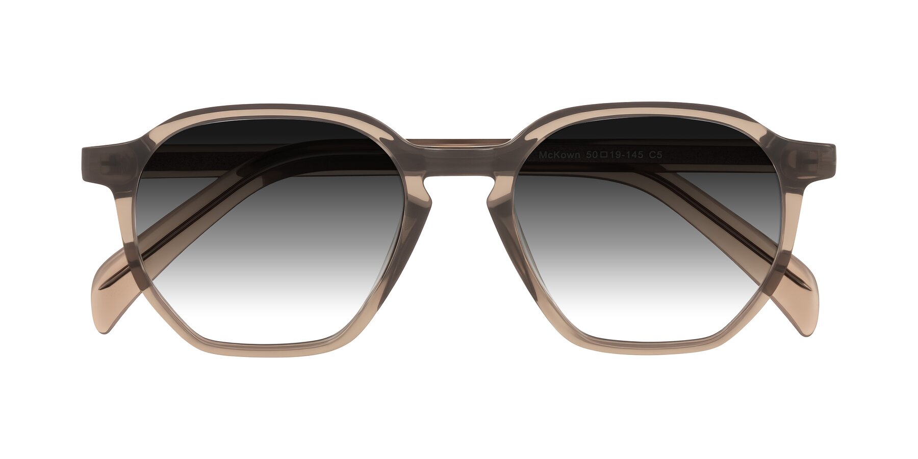 Folded Front of McKown in Milky Brown with Gray Gradient Lenses