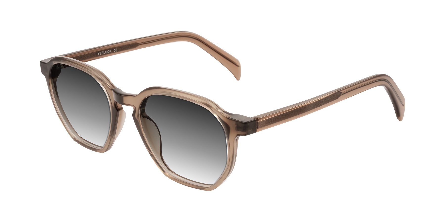 Angle of McKown in Milky Brown with Gray Gradient Lenses