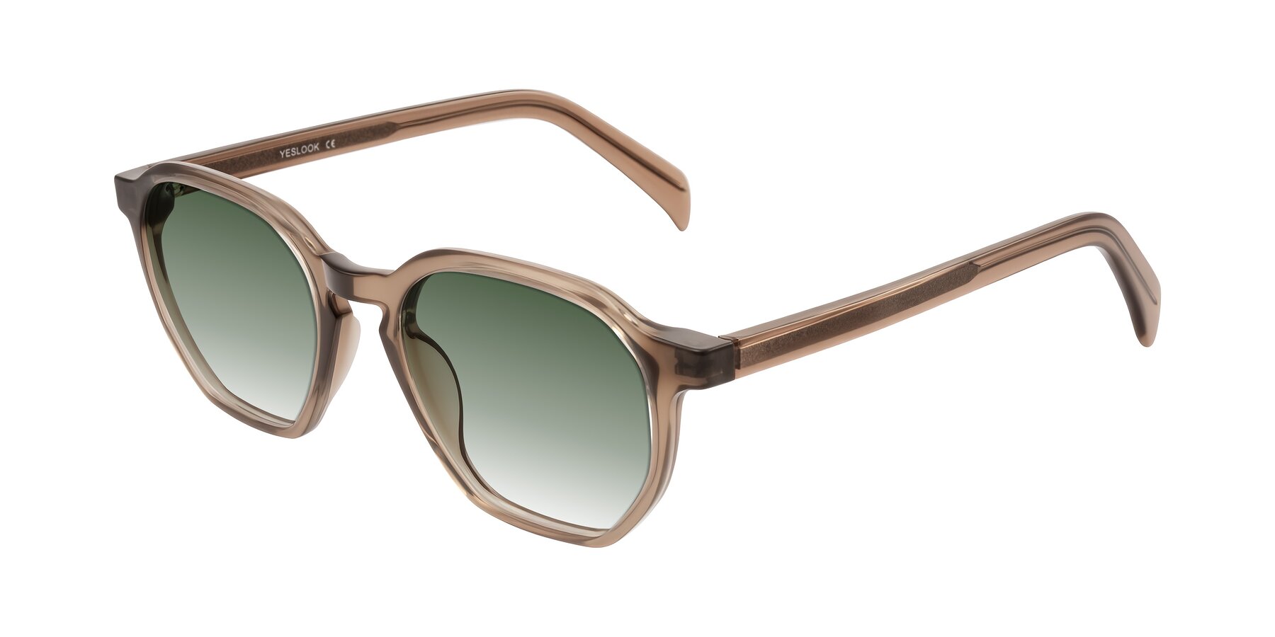Angle of McKown in Milky Brown with Green Gradient Lenses