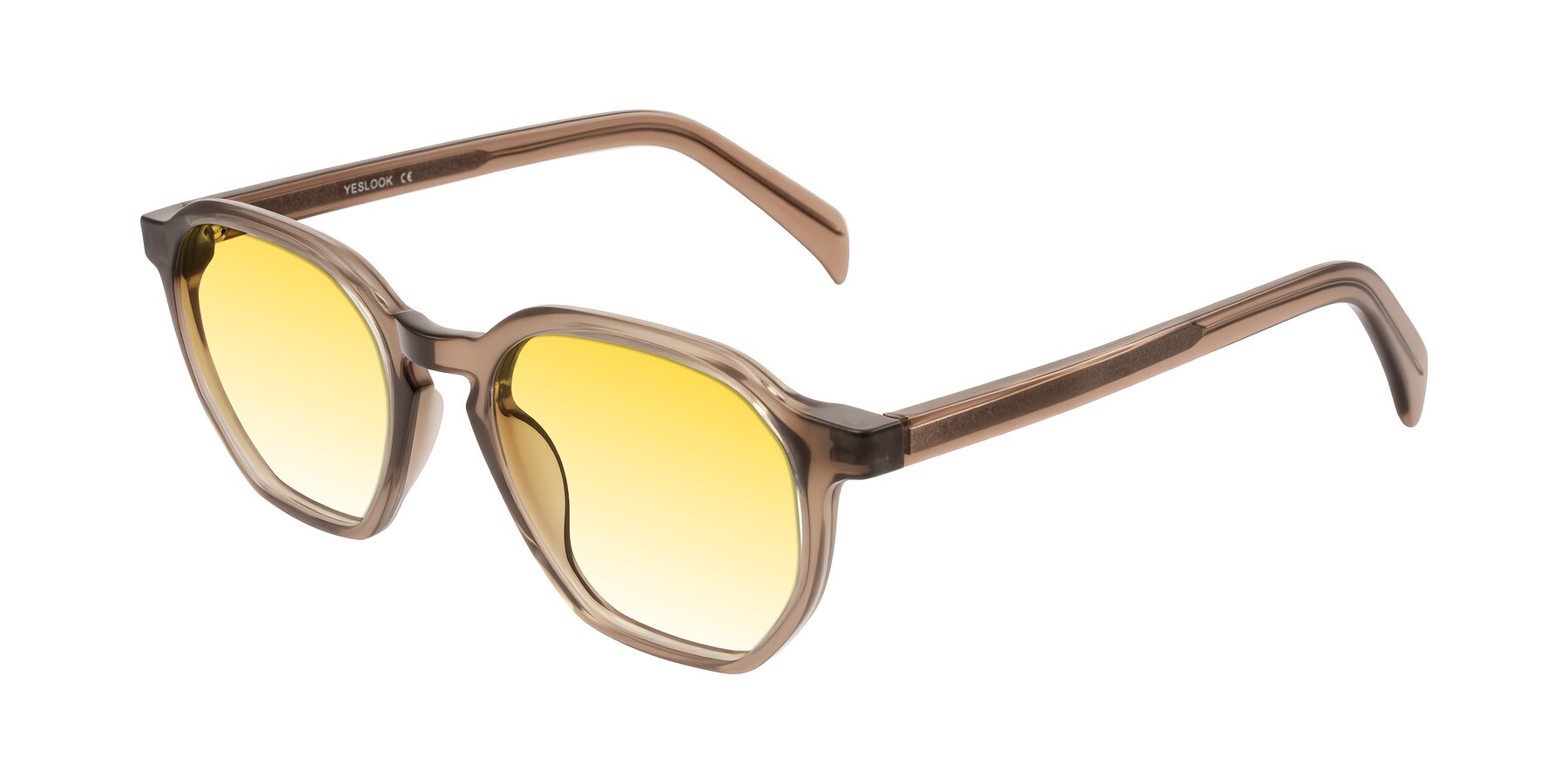 Angle of McKown in Milky Brown with Yellow Gradient Lenses