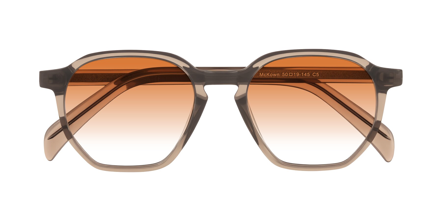 Folded Front of McKown in Milky Brown with Orange Gradient Lenses