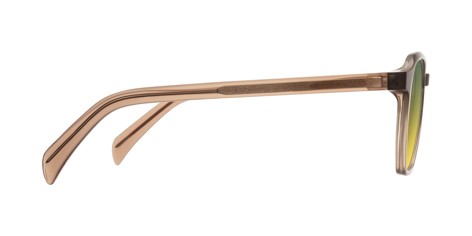 Side of McKown in Milky Brown with Green / Yellow Gradient Lenses