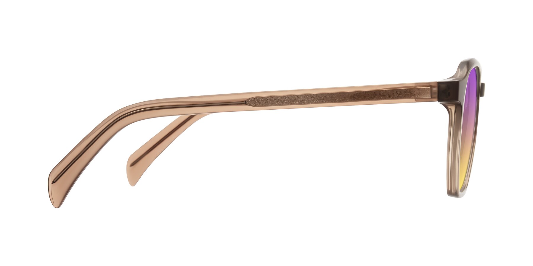 Side of McKown in Milky Brown with Purple / Yellow Gradient Lenses