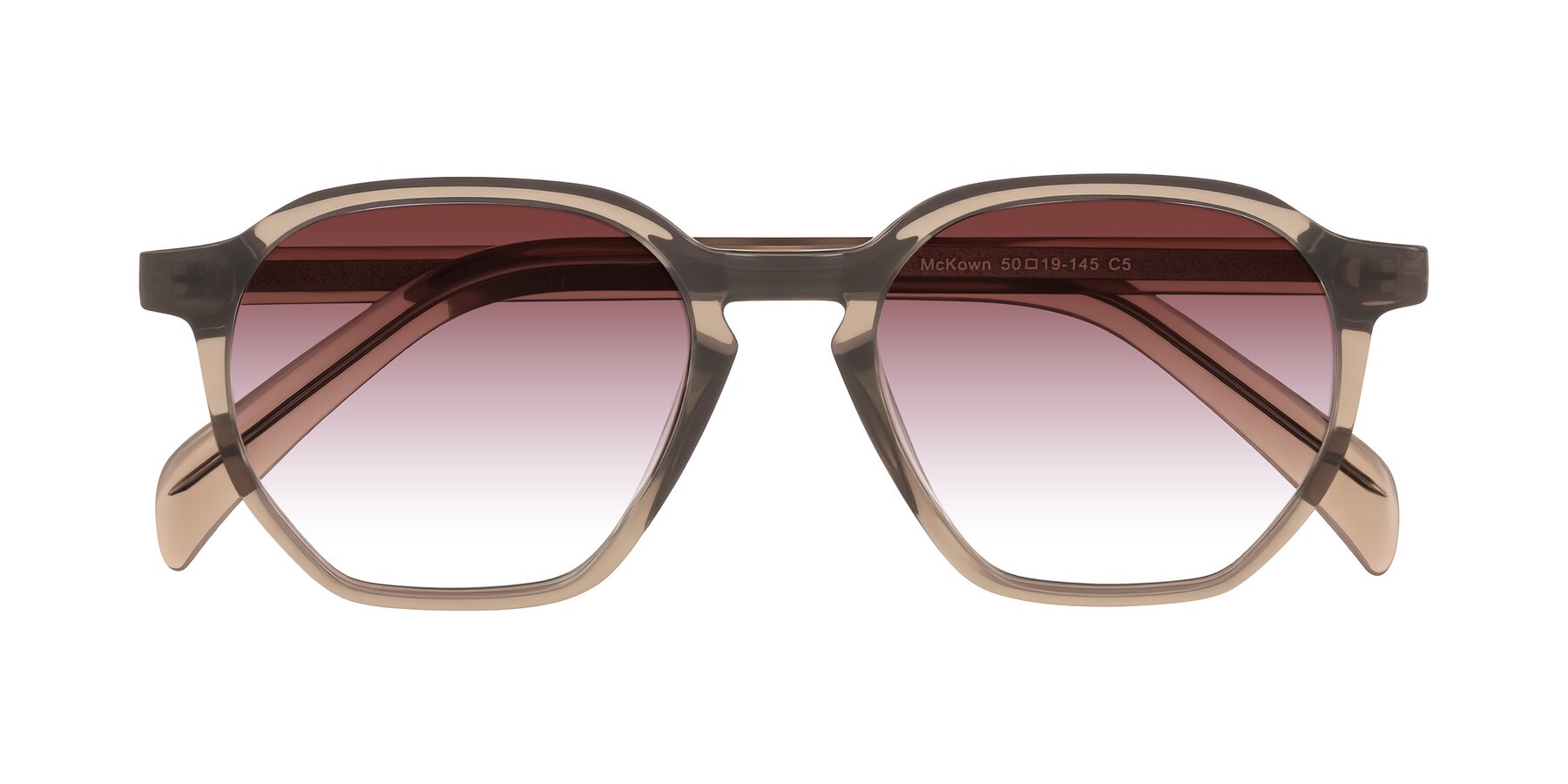 Folded Front of McKown in Milky Brown with Garnet Gradient Lenses