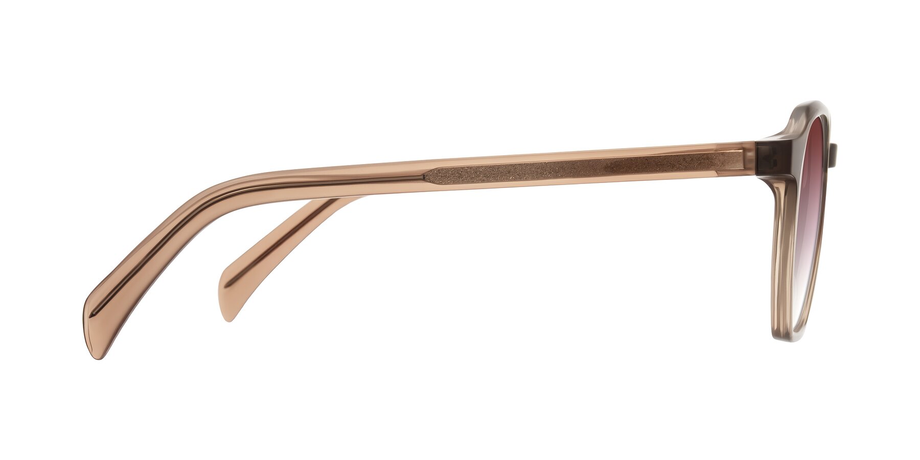 Side of McKown in Milky Brown with Garnet Gradient Lenses