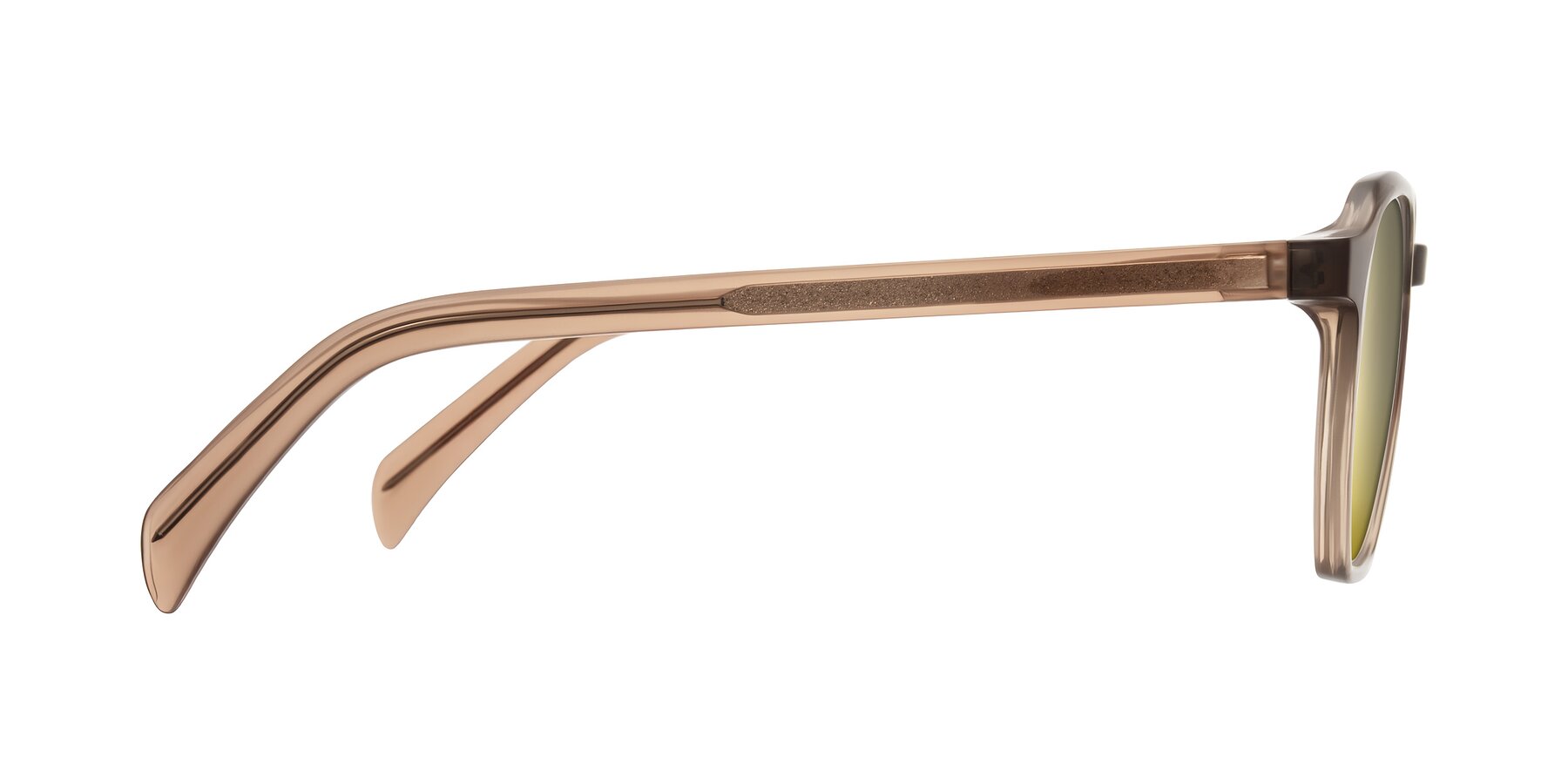 Side of McKown in Milky Brown with Gold Mirrored Lenses