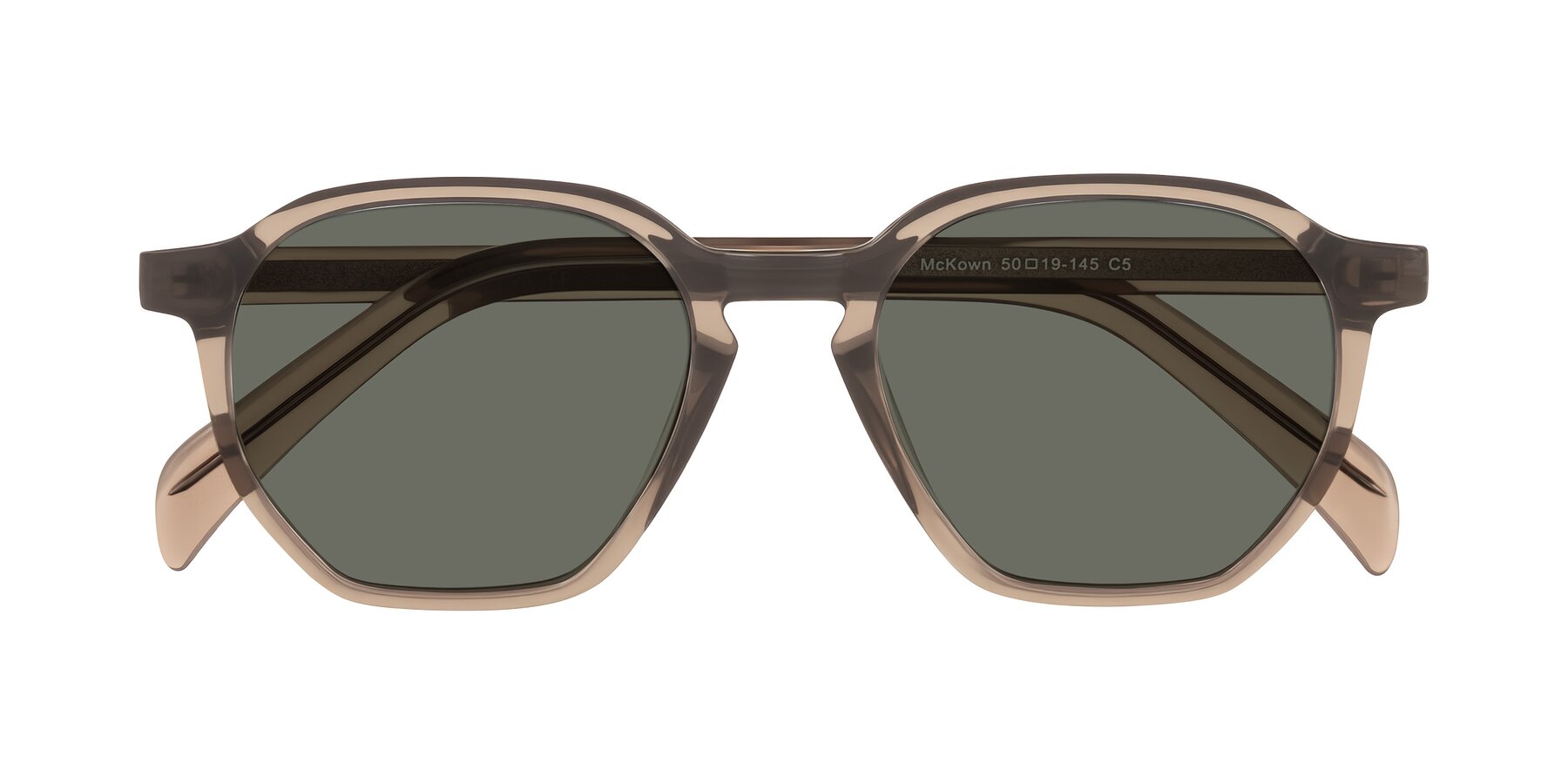 Folded Front of McKown in Milky Brown with Gray Polarized Lenses