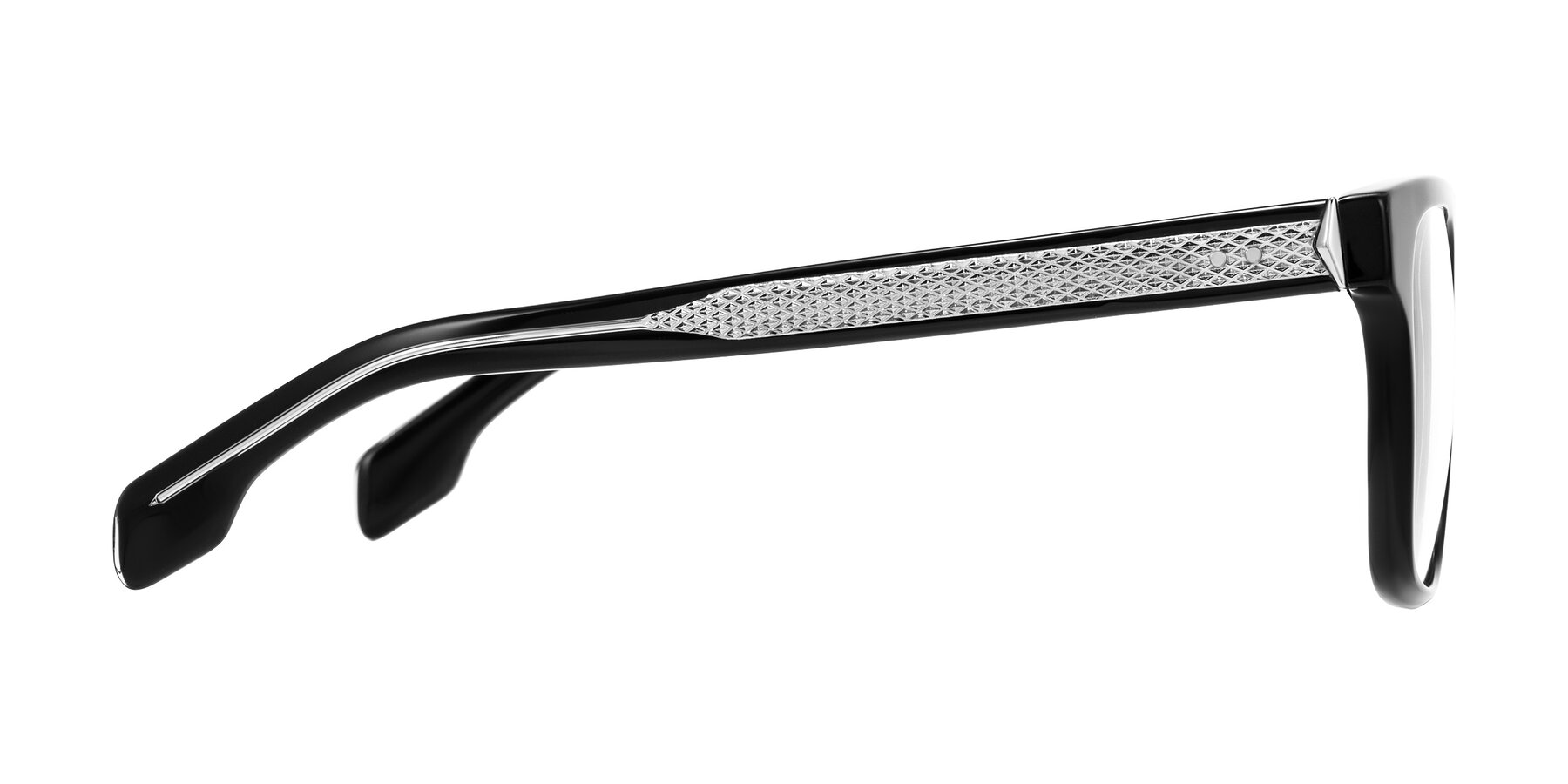 Side of Lucid in Black with Clear Eyeglass Lenses