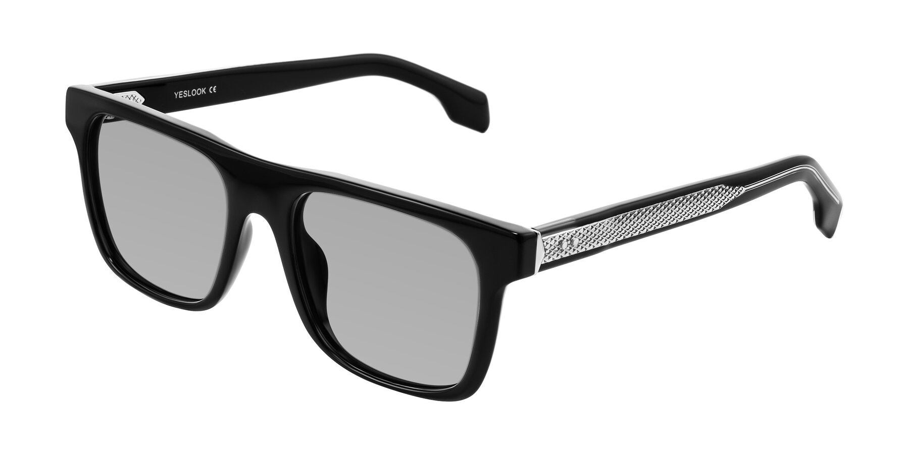 Angle of Lucid in Black with Light Gray Tinted Lenses
