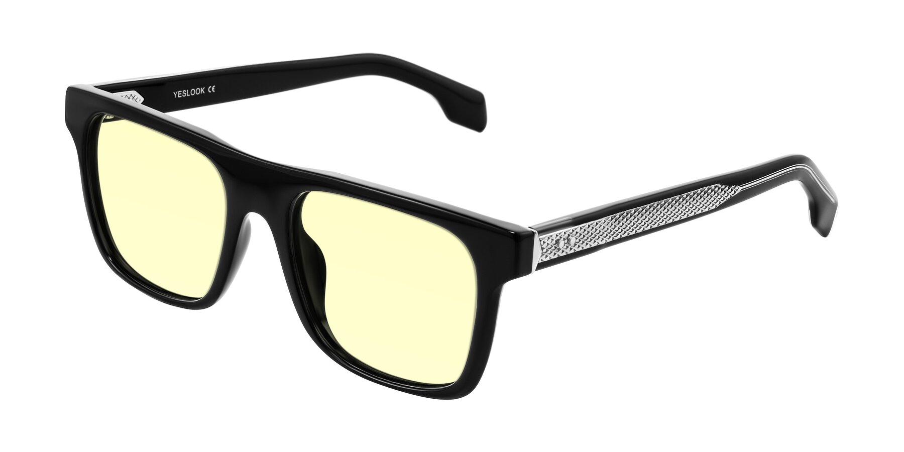 Angle of Lucid in Black with Light Yellow Tinted Lenses