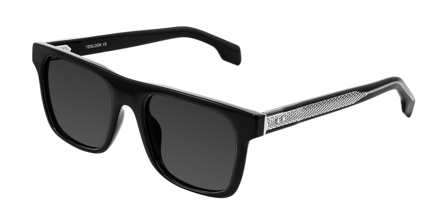 Angle of Lucid in Black with Gray Tinted Lenses