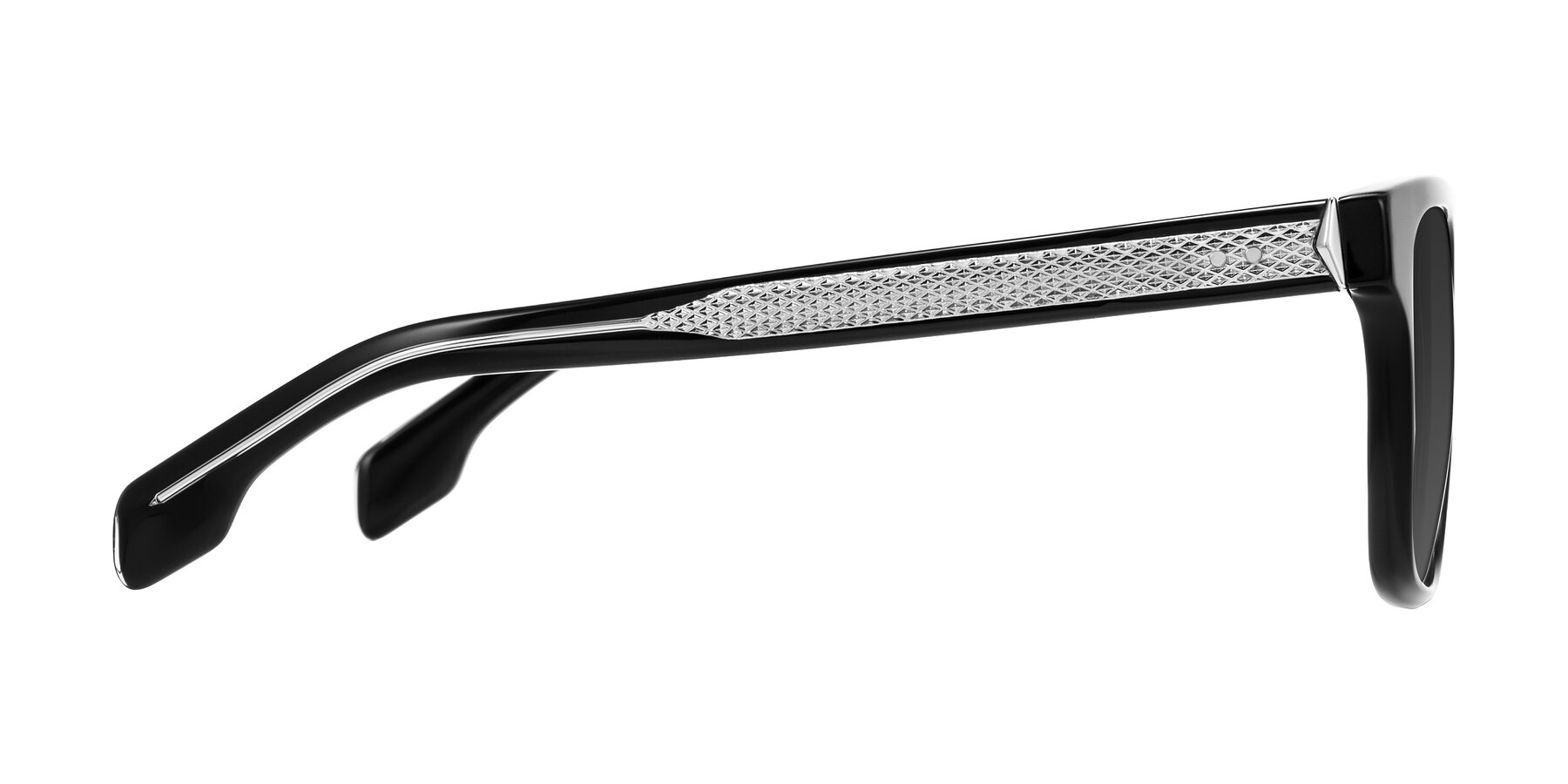 Lucid Ray Color Black Hipster Flat-Top Square Tinted Sunglasses with Gray Sunwear ...