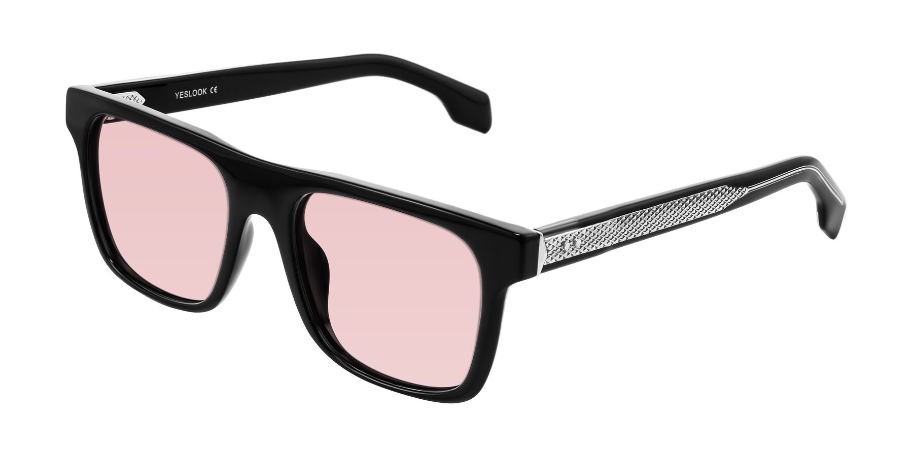Angle of Lucid in Black with Light Garnet Tinted Lenses