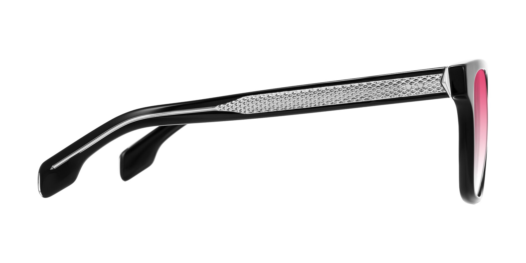 Side of Lucid in Black with Pink Gradient Lenses